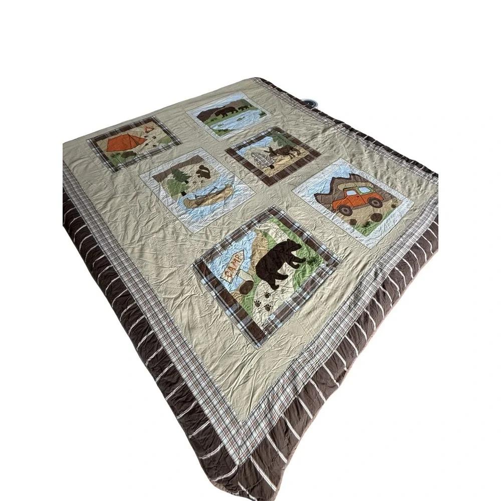 Woolrich‎ Kids Big Bear Camp Campground Quilt Comforter Lodge Twin Cotton Cabin
